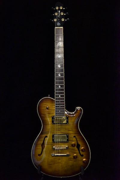 Pre-Owned Baccus Nautilus Semi Hollow Special Reserve #4 2015 Light Tiger Eye Burst