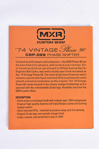 MXR CSP105 Custom Shop '75 Vintage Phase 45 Pedal